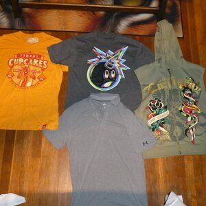 4 Mens Medium The Hundreds Adam Bomb Ed Hardy Johnny Cupcakes Boston T Shirts